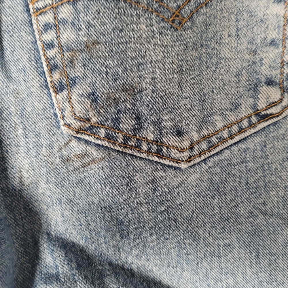 Levis 505 Jeans Vintage 90s Made in USA 32x32 Light Wash Distressed Grunge Zip - Picture 9 of 13